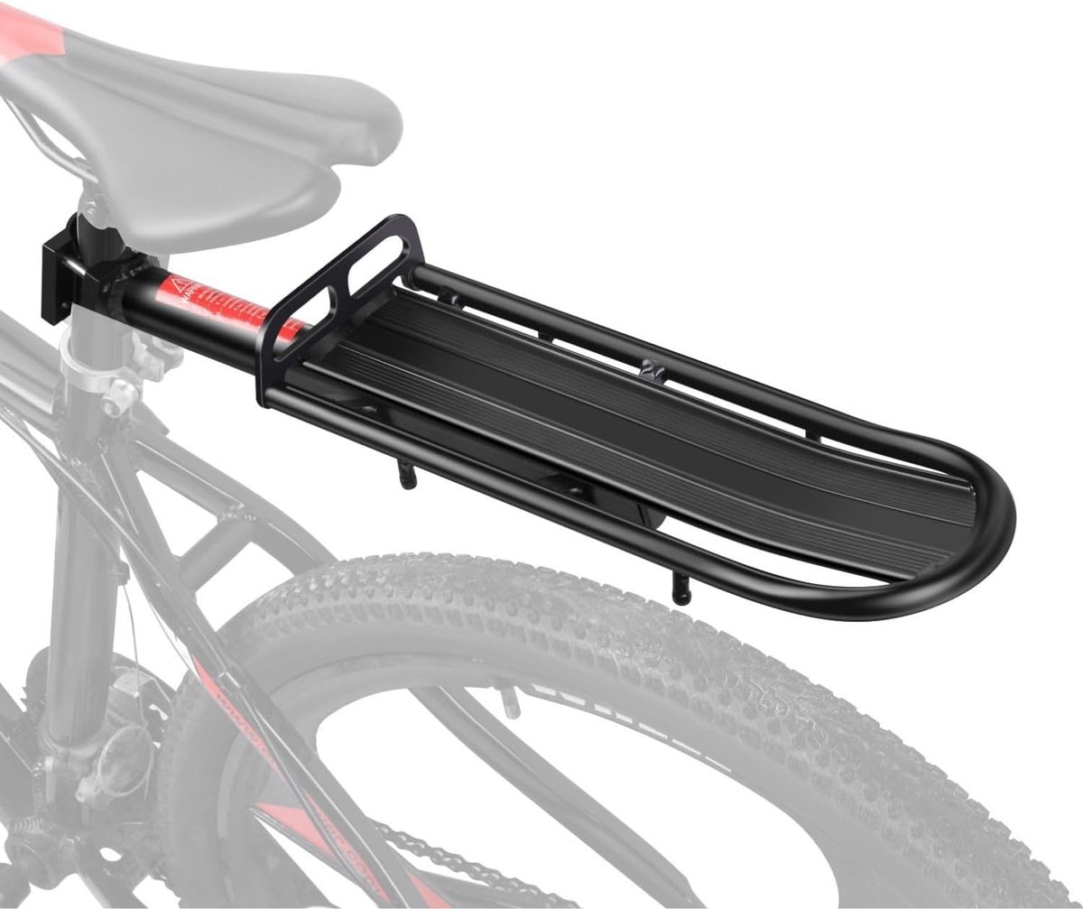 Fiets Achterzitje - Fietsbagagedrager - Mountainbike Rek - Verstelbare Standaardlengte - Draagvermogen tot 8-9 kg - 42x12cm - Zwart