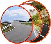 30cm Verkeersbol spiegel rond verstelbaar hoek, PC veiligheidsspiegel voor kruispunt oprit parkeerplaats straatblindhoek voorkomen buiten gebruik