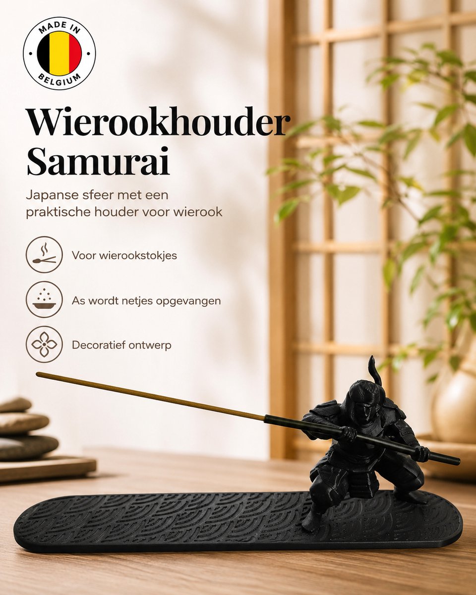 Skushy Wierookhouder Samurai Warrior Posing - Incense Stick Holder - Japanse Samurai Decoratie - Accessoire - Organizer - Praktisch - Decoratief