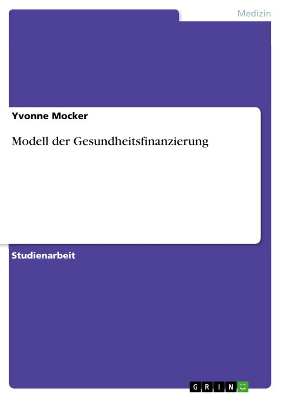 Modell der Gesundheitsfinanzierung - cover