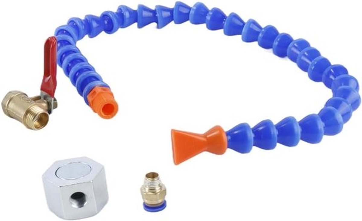 Koelwaterleiding met magnetische voet - Koperen schakelaar - G1/8inch snelkoppeling - 50cm platte mond - Olie-waterslang - Geschikt voor [Merk] - Zwart