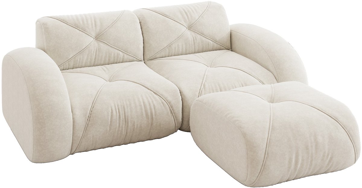 YYchan modulaire bank met hocker - beige - 204 x 171 x 76 cm