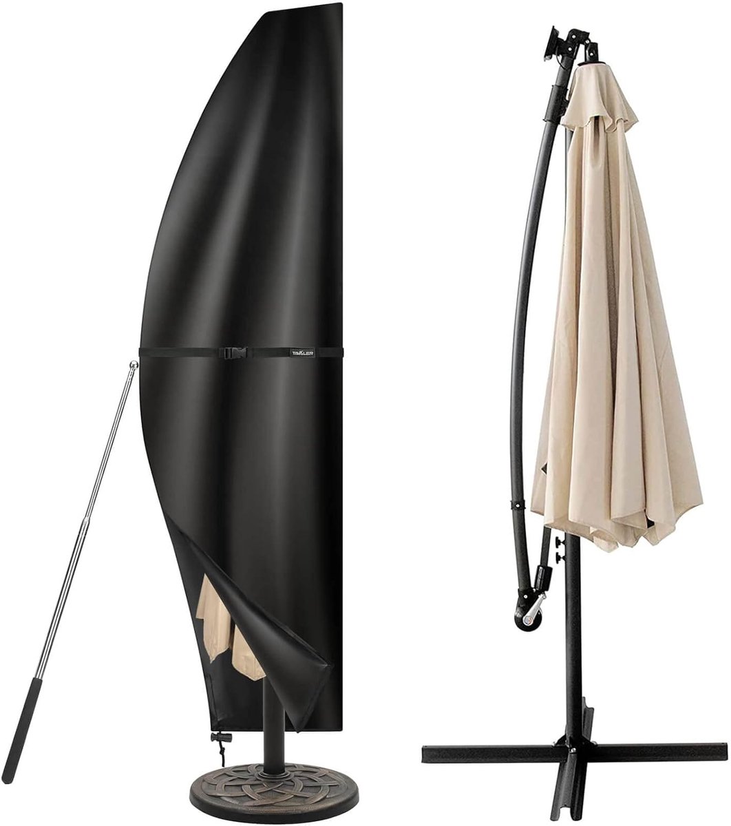 SnelShoppen - Parasol Beschermhoes 3M - Hangparasol met Stang - 420D Oxford Stof - Waterproof, UV-Bestendig en Windproof - Voor Tuin, Camping en Terra