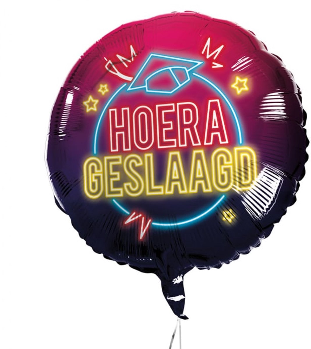 Folieballon 'Hoera Geslaagd' - Diploma gehaald - Afgestudeerd - Heliumballon - Geslaagd ballon - Feestversiering - Foil balloon - 45x45 cm - Jonyx