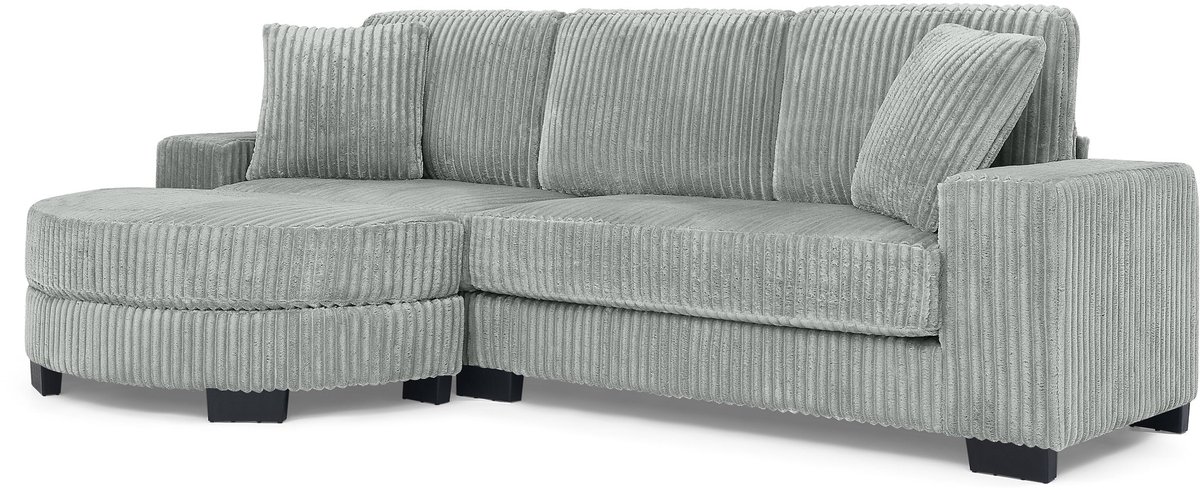 YYchan modulaire bank met hocker - grijs - 256,5 x 133,5 x 89 cm
