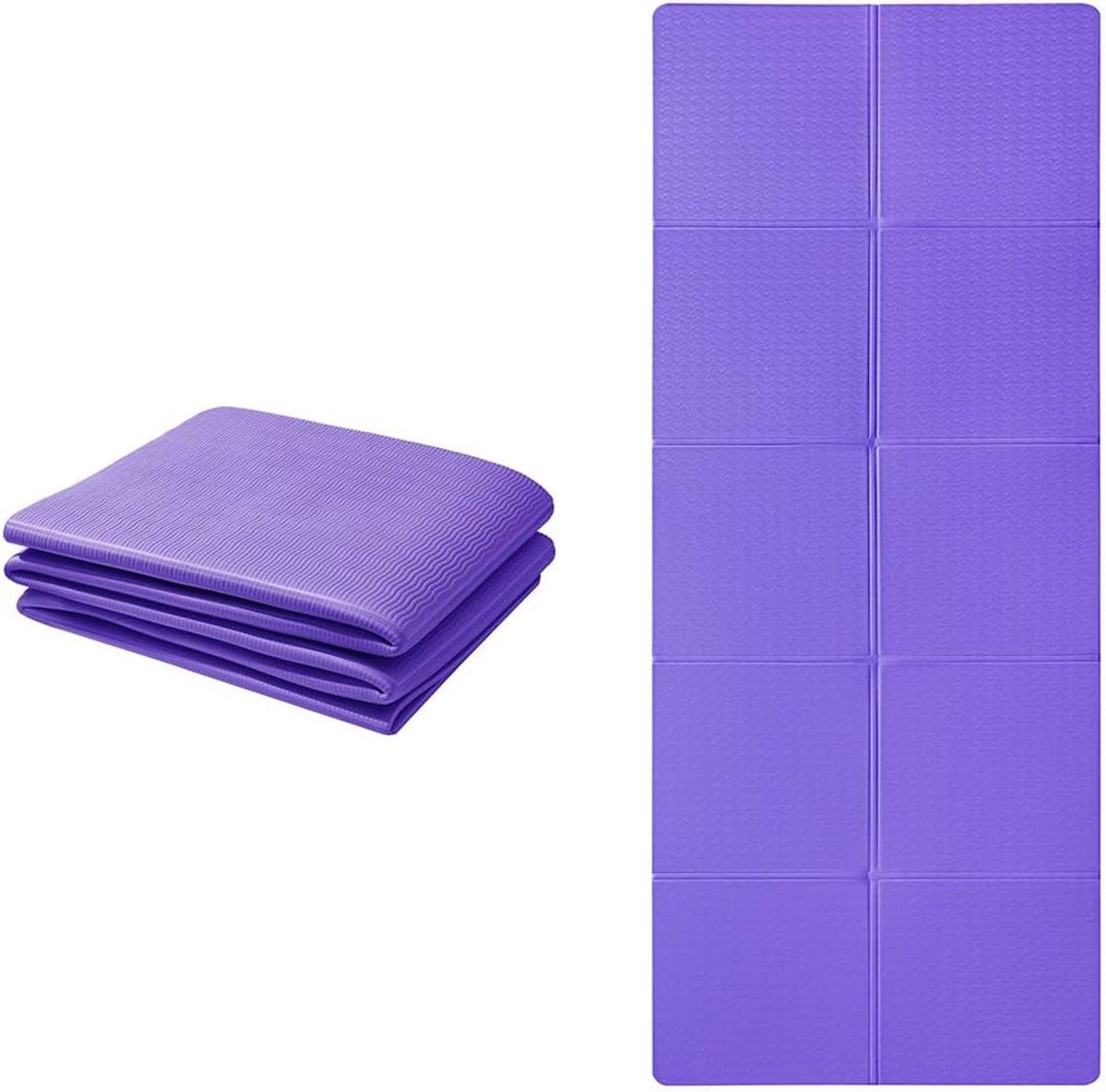 SnelShoppen - Opvouwbare yogamat 183x61 cm, antislip, lichtgewicht fitnessmat voor pilates, sport, gym, reis, draagbaar en comfortabel