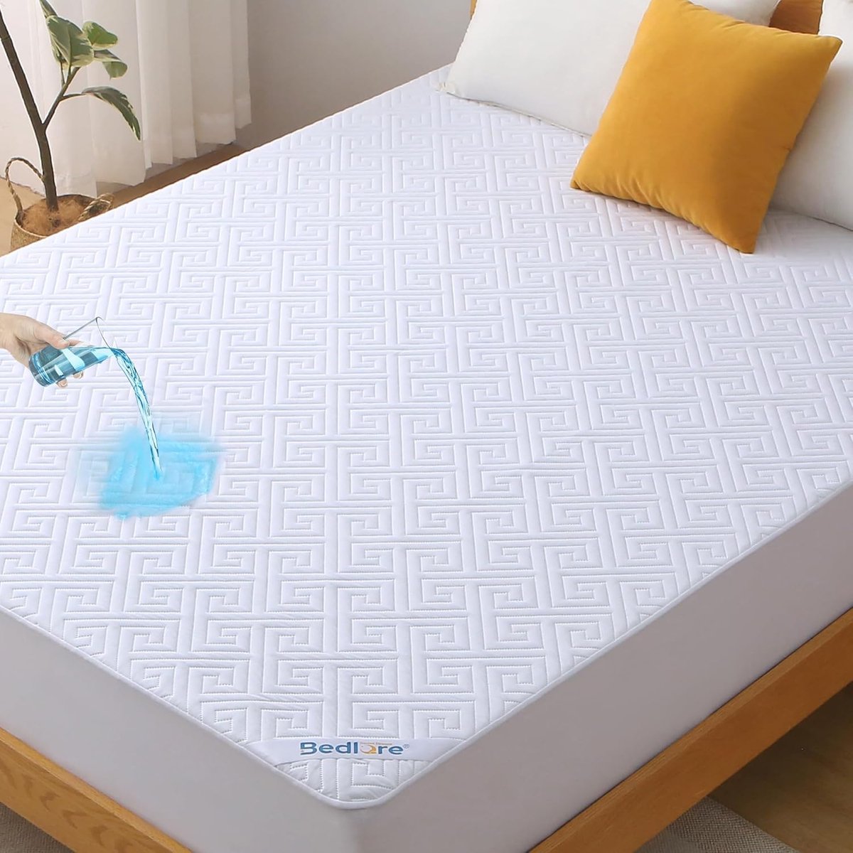Thijox - BEDLORE Matrasbeschermer 140 x 200 cm - Waterdichte Beschermhoes voor Matras met 30 cm Omslag en Elastische Rand - Oeko-TEX-gecertificeerd, A