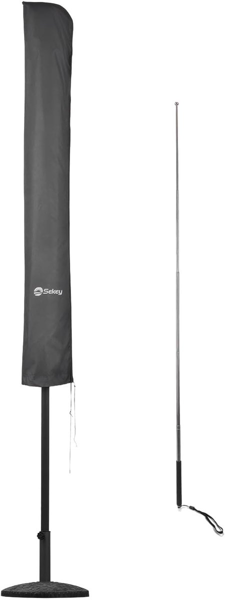 SnelShoppen - Premium Beschermhoes voor 300 cm Parasol - Waterdicht, UV 50+, Inclusief Montagehulp en Rits - 175 x 30.5/36.5 cm - Tuin, Feest, Camping