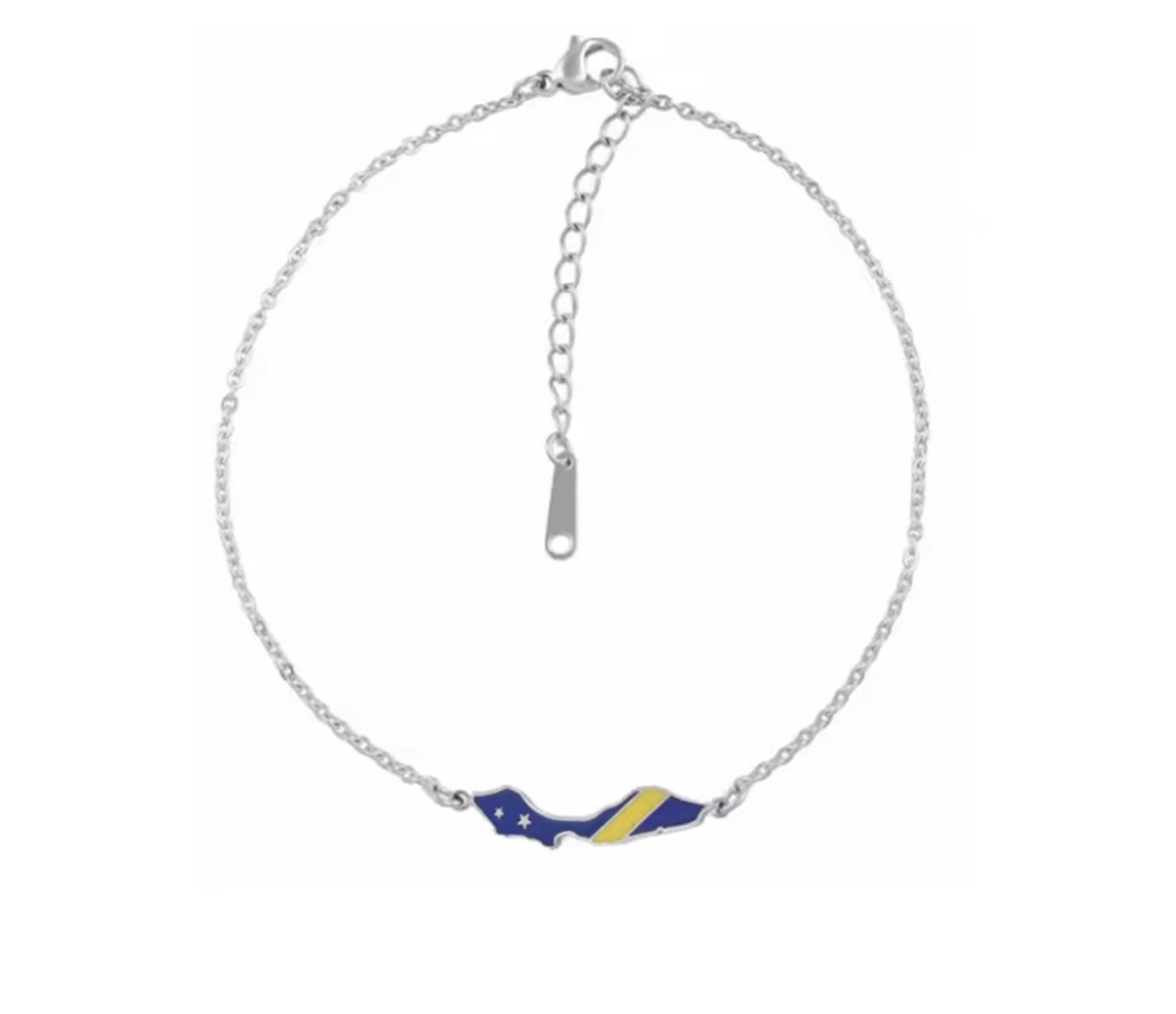 Curacao Armband - Kleur: Zilver - Lengte: 18 CM - Armbandje - Korsou / Dushi Curacao - Bracelet - Island - Dutch Caribbean - Curadise - Hoge Kwaliteit - RVS / Roestvrijstaal / Stainless Steel - Verkleurt Niet - Inclusief Luxe Cadeauverpakking