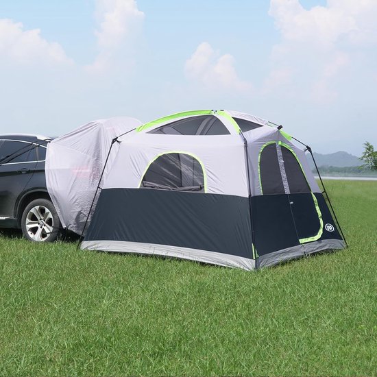 SUV tent 6 personen waterdichte campingtent met auto aansluiting ruime familietent met regendak voor outdoor kamperen en wandelen — afbeelding 4