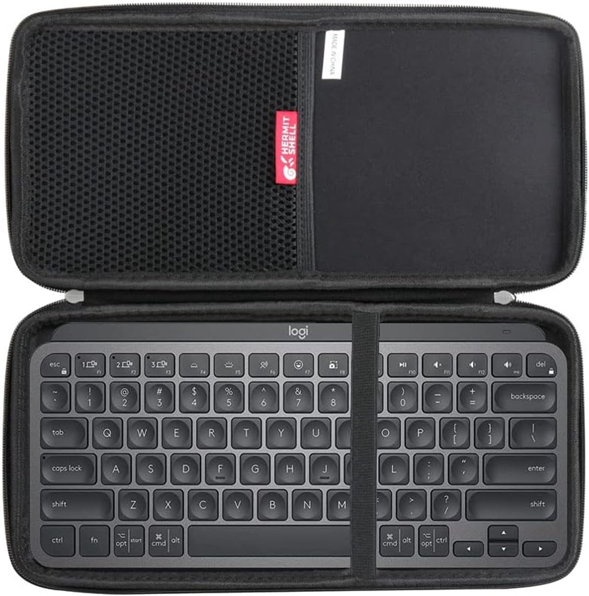 Thijox - Hard Travel Case voor Logitech MX Keys Mini Toetsenbord - Minimalistisch, Draadloos, Verlicht, Zwart, Ideaal voor Reizen en Bescherming