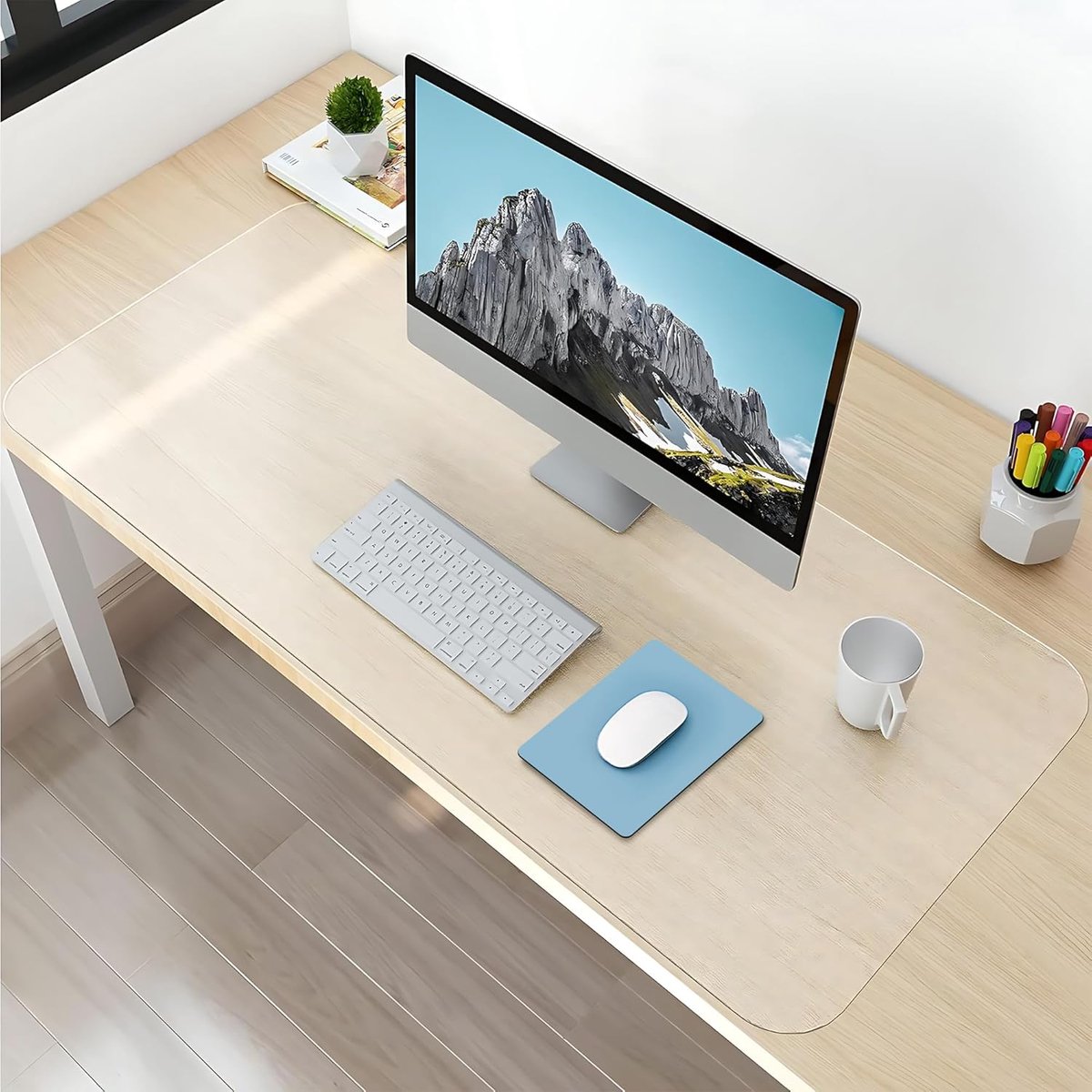 SnelShoppen - Desk Mat 90x40 cm - Waterdichte, Antislip Bureau Mat met Ronde Hoeken voor Kantoor, Thuis, School - Scratch-Resistant PVC