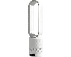 Kraftverdia Ventilator Staand - Bladloze Ventilator 58 cm - Luchtcirculator met Afstandsbediening, 8 Snelheden, 90° Oscillatie, Timer en Luchtzuivering – Veilig en Comfortabel voor Woonkamer, Slaapkamer en Kantoor - Zilver