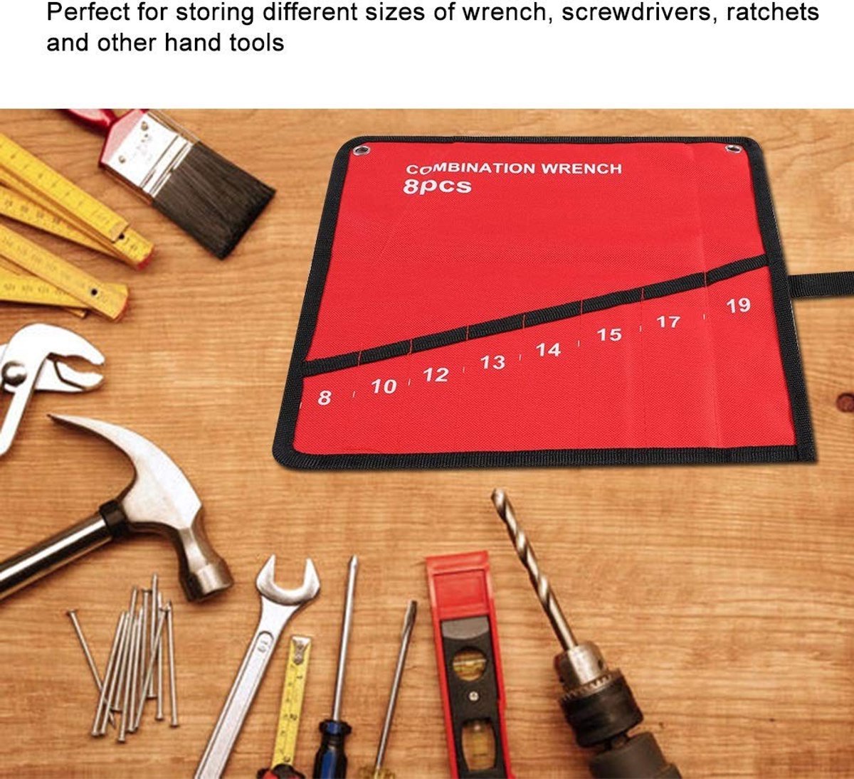 Dailygoods- Gereedschapszak - Opvouwbaar ontwerp - 8 Vakken - Canvas Organizer - Handgereedschap - Lichtgewicht en duurzaam - Gereedschaps Organizer