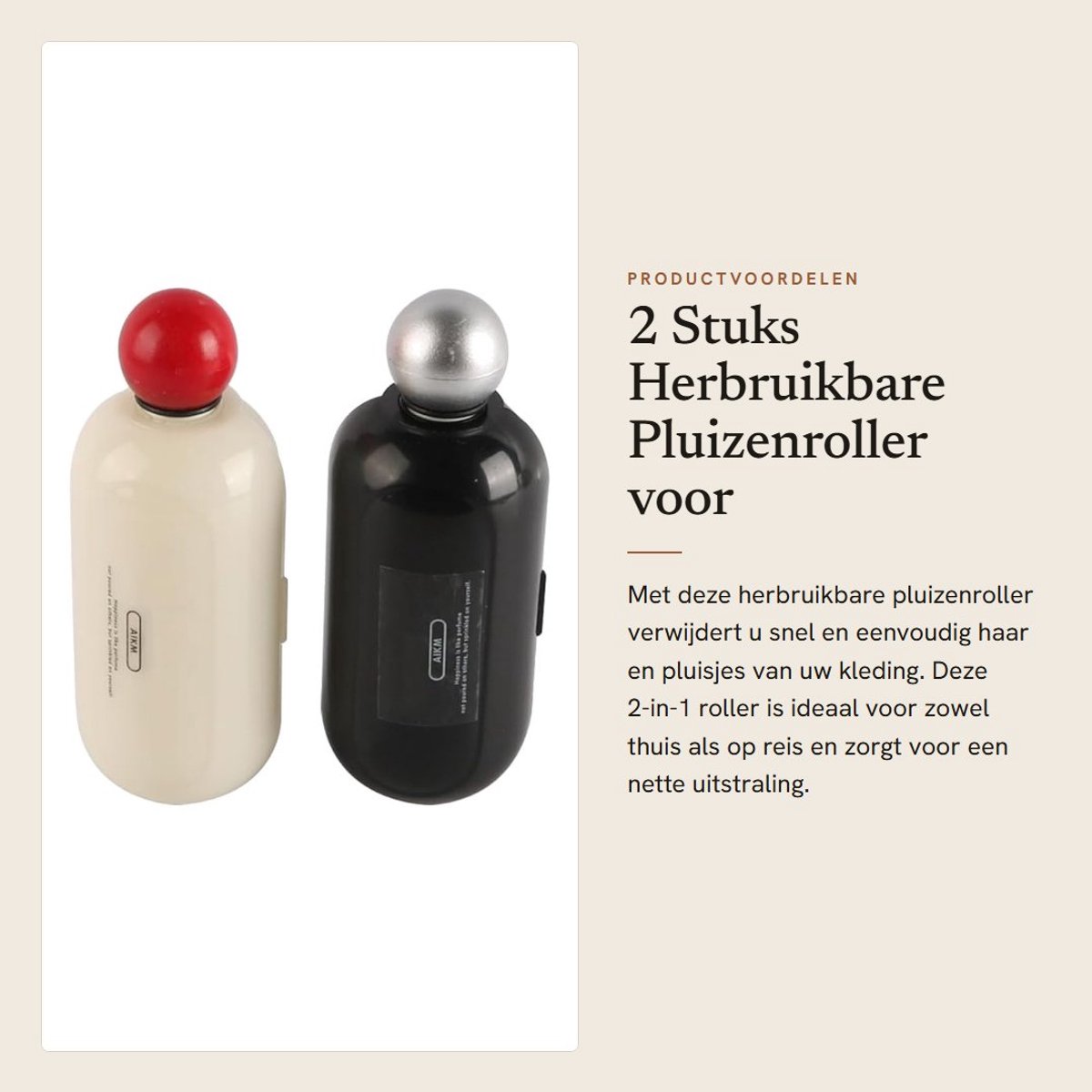 Dailygoods- Pluizenroller Herbruikbaar - Kledingroller - Draagbaar - Pluizenborstel - Lichtgewicht - 15/25 cm telescopisch - Pluizenverwijderaar