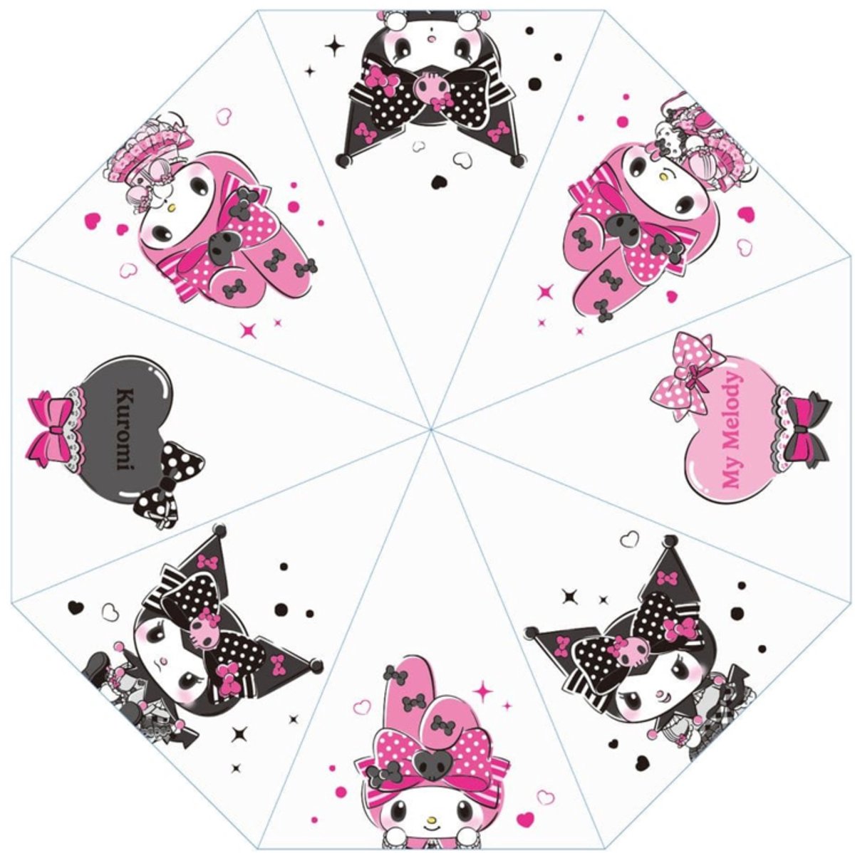 Sanrio Pink Black Party Series Umbrella Kuromi & My Melody Transparent