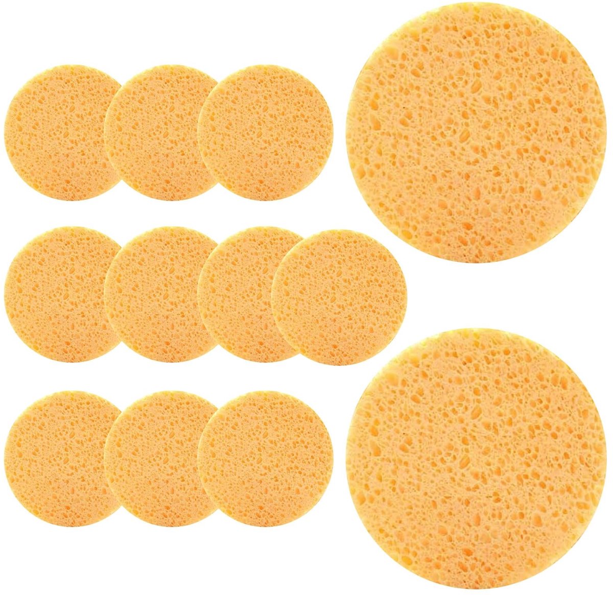 Dailygoods- Gezichtsspons 12 Stuks - Herbruikbare Sponsen - Natuurlijke Sponsen - Make-up Remover - Reinigingspads - Cellulose Materialen - Make-upspons