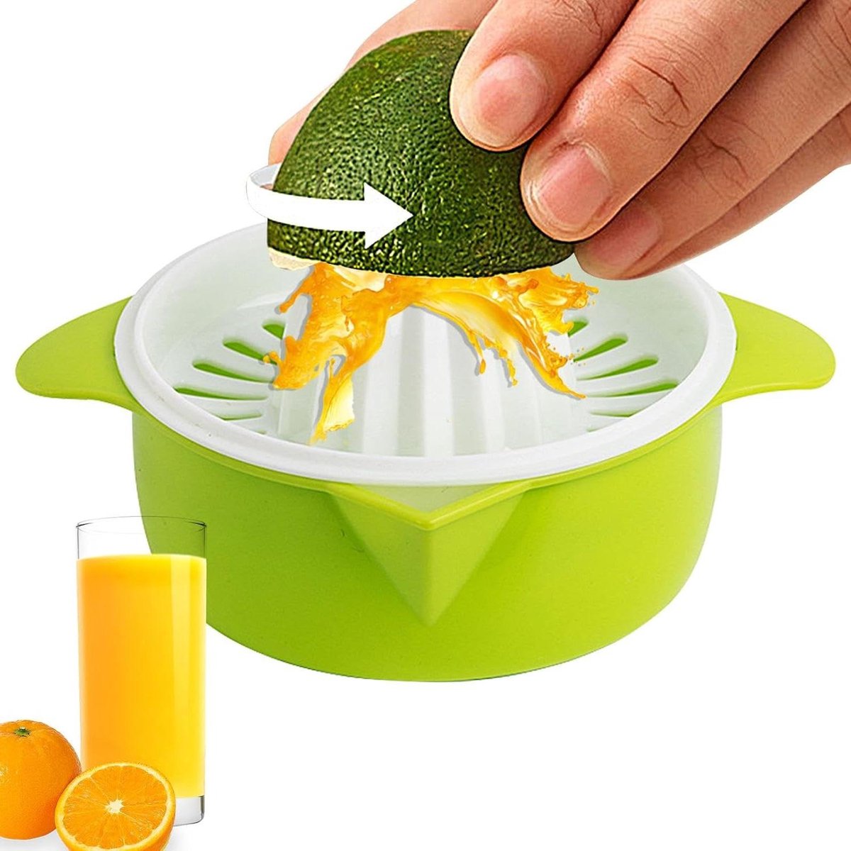 Citruspers Handleiding - Keuken Gereedschap - Sap Extraheren - Morsbestendig Ontwerp - 8.1 x 11.8 x 8.1 cm - Groen