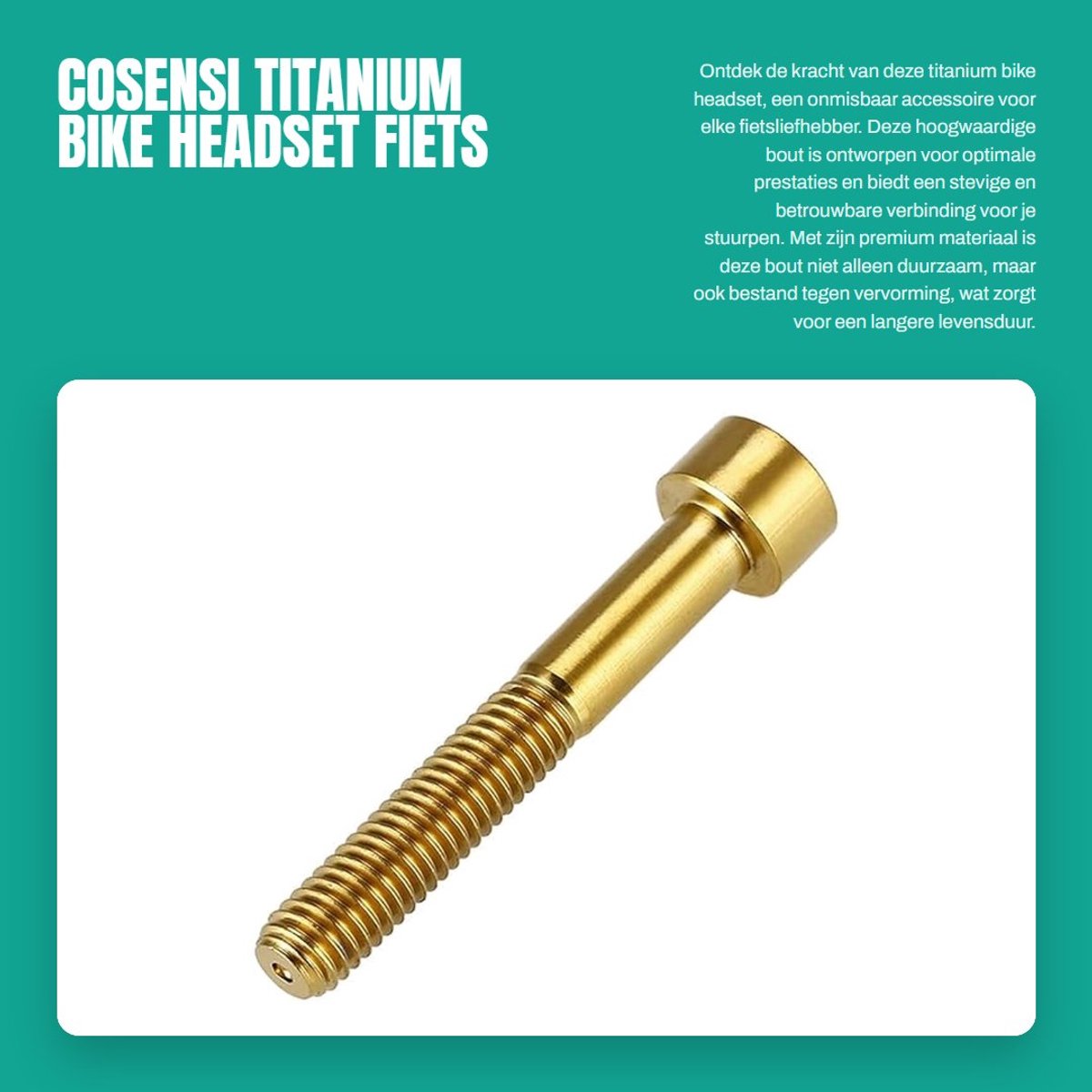 Dailygoods - Titanium Bike Headset - Fiets Accessoire - Duurzaam en Stevig - M6 Draad - Anti-Roest Prestatie - Geschikt voor Fietsen - Kleurrijk