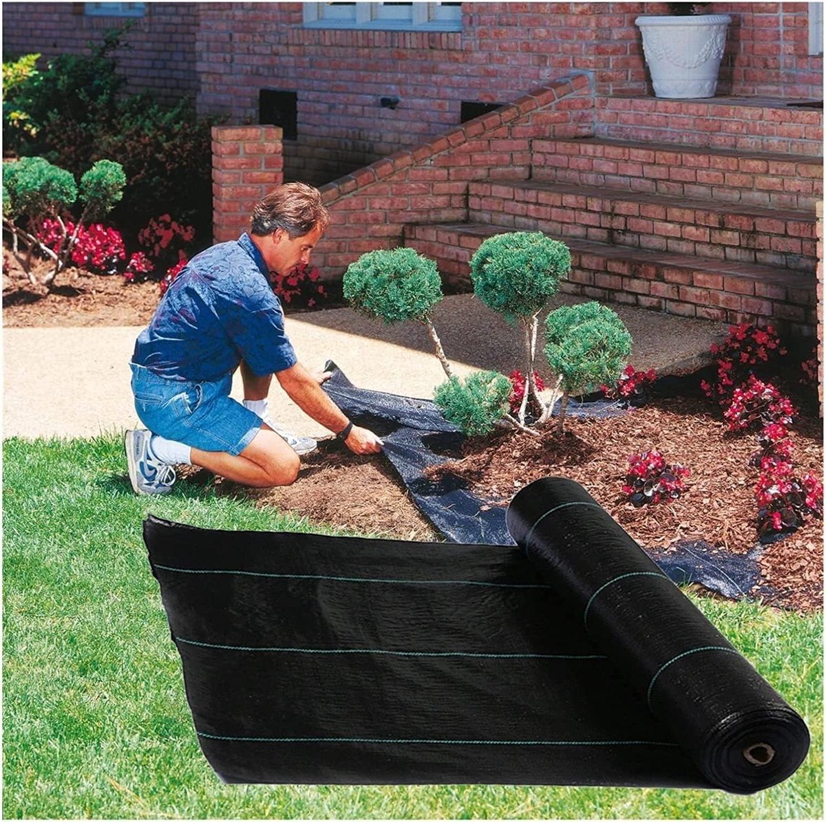 Onkruidmembraan Bodembedekker - Onkruiddoek Tuin - Onkruid Voorkomen - Waterdoorlatend Weefsel - 60 cm Breed - Zwart