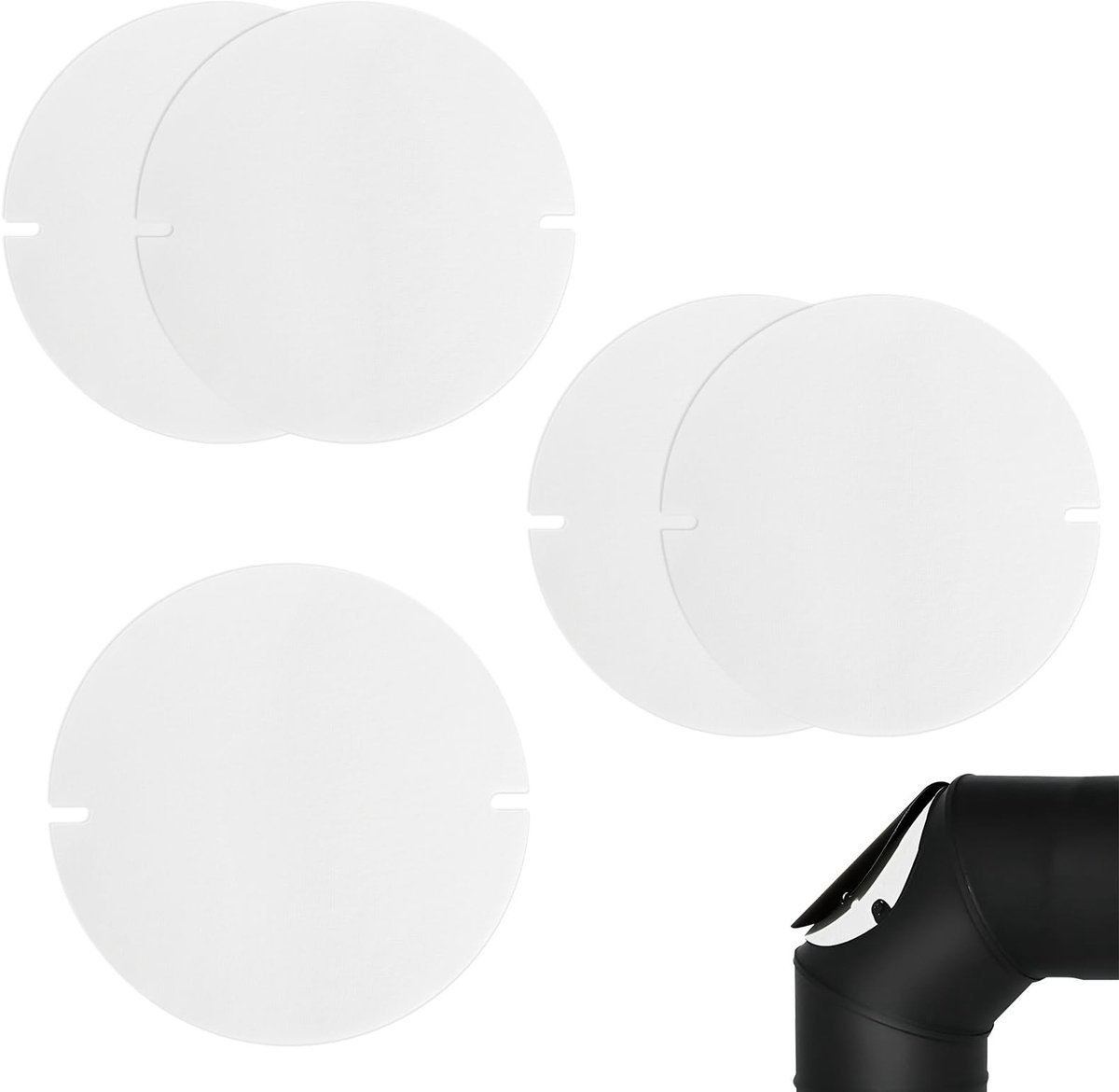Dailygoods- Kachelpijpafdichting 5 stuks - Hittebestendige Afdichting - Diameter 155 mm - Op Maat te Snijden - Voor Schoorsteen - Duurzaam Materiaal - Haardafdichting