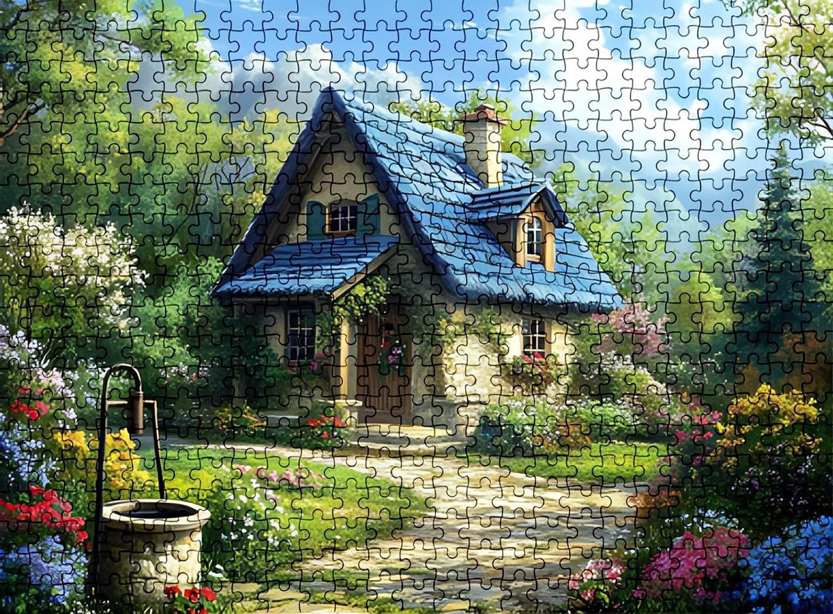 Houten Puzzel - Jigsaw Puzzel - Ontspanning thuis - Hoge resolutie afdrukken - 156.5 x 105.5 cm - Multicolor