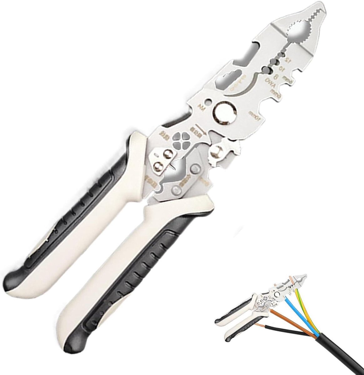Elektrische Draadstriptang - Opvouwbare Striptang Kabelkniptang - Circuit Installatie - Opvouwbaar Ergonomisch Ontwerp - 1 stuk - Zwart