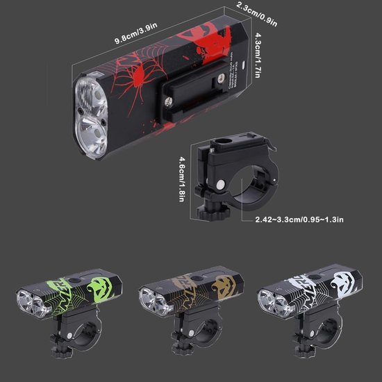 Fiets Voorlicht - Fietslamp Batterij - Veilig Fietsen - Intelligente Lichtsensor - 600 Lumen - Zwart wit — afbeelding 2