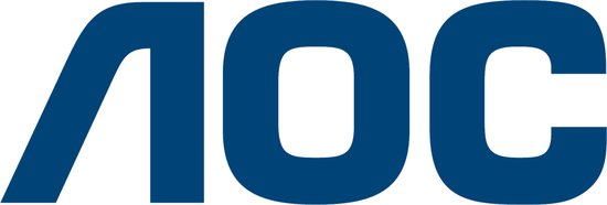 Donkerblauwe AOC logo letters op een witte achtergrond.