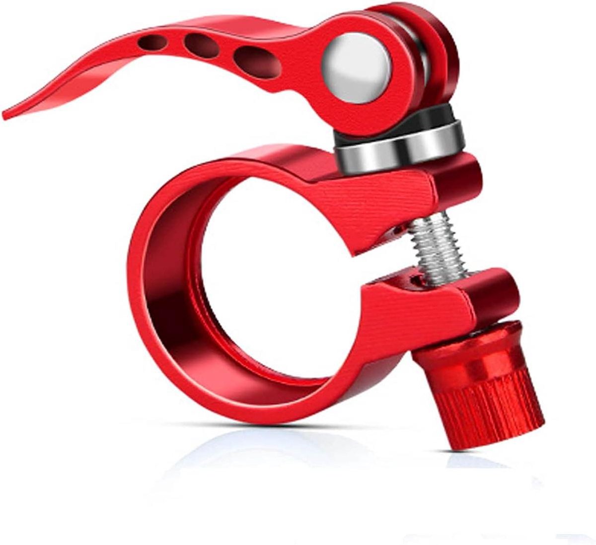 Fietspaal Klem - Zadelpen Klem - Fiets Zadel Verstellen - Snelsluiting Aluminium - 31.8mm - Rood