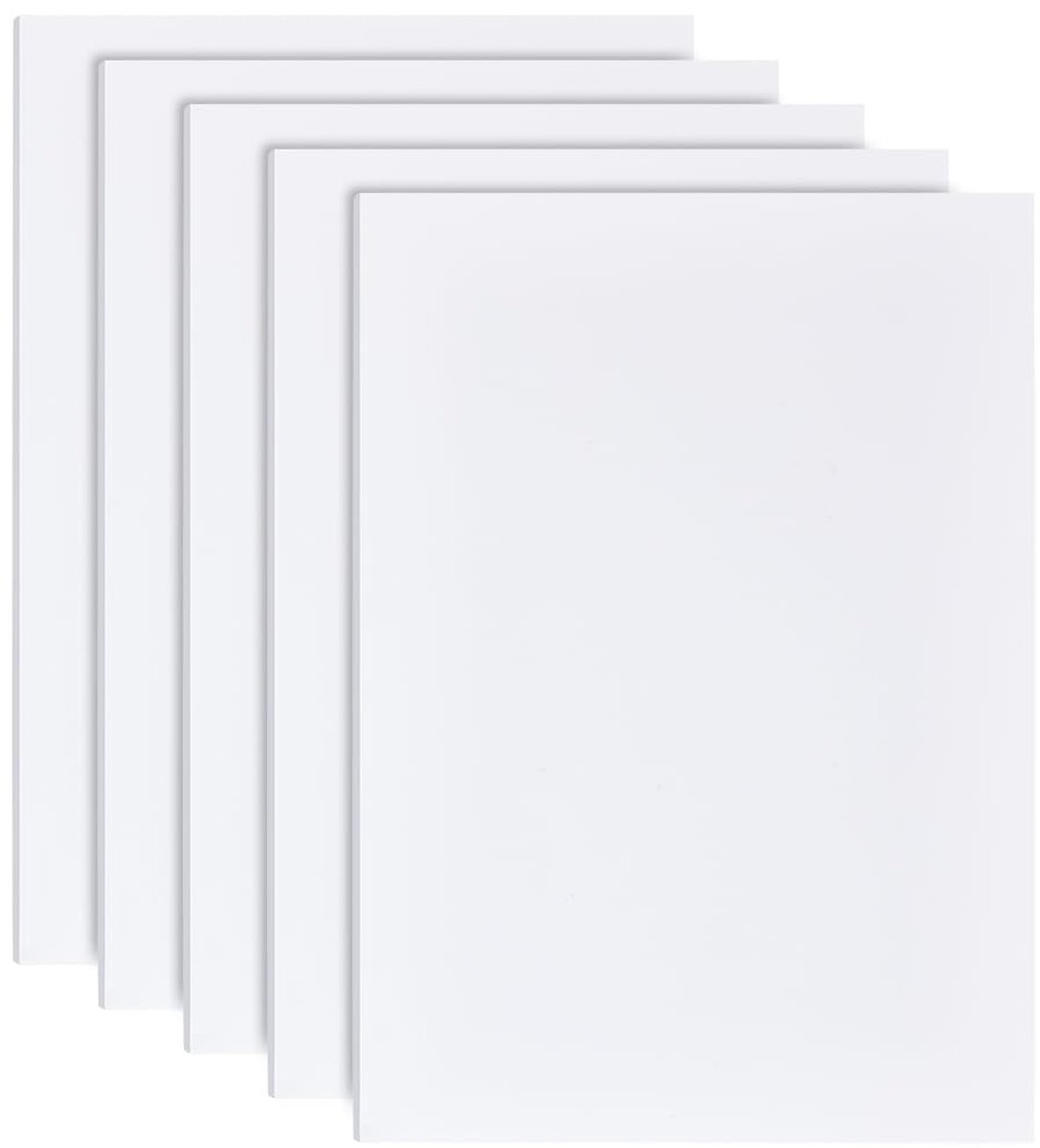 Dailygoods- Schuimplaten 5 stuks - 30 x 21 cm - 4 mm dik - Witte PVC-schuimplaten - Knutselmateriaal voor kinderen - Creatieve projecten