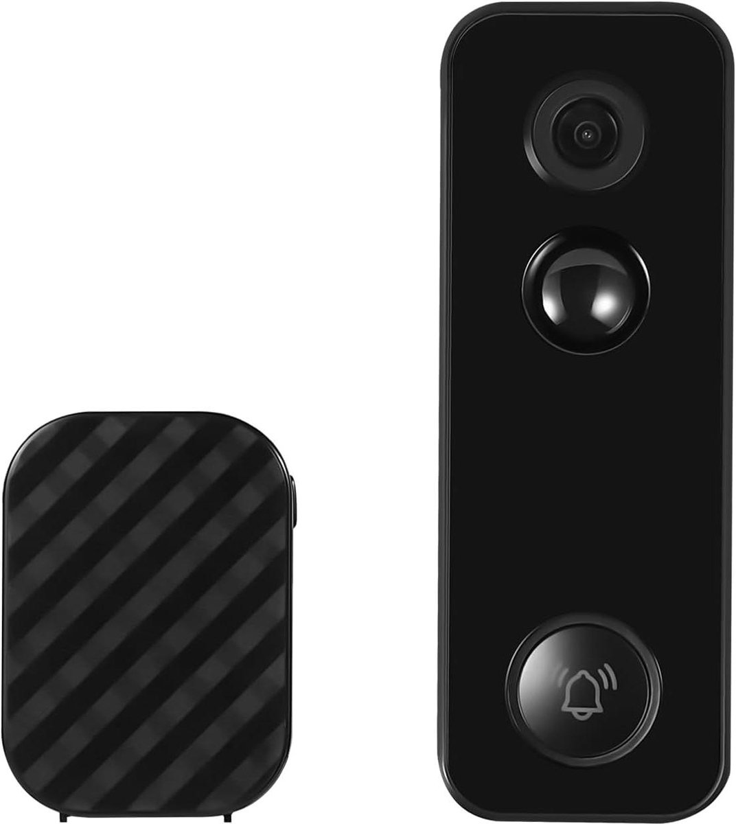 Slimme Deurbel Camera - Beveiligingscamera Deur - Woningbeveiliging Thuis - Bewegingsdetectie AI - 3MP Groothoek - Zwart