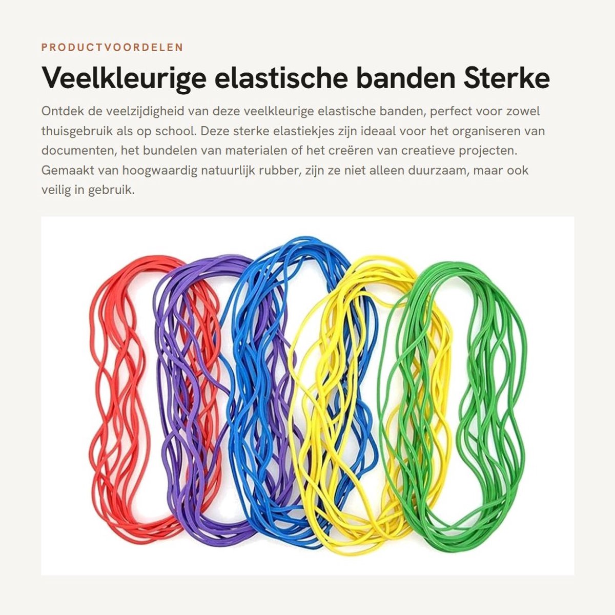 Dailygoods- Elastische Banden 50 Stuks - Veelkleurige Elastiekjes - Sterke Rubberbanden - Duurzaam voor Thuis/Kantoor - 150 mm x 2 mm - Herbruikbaar