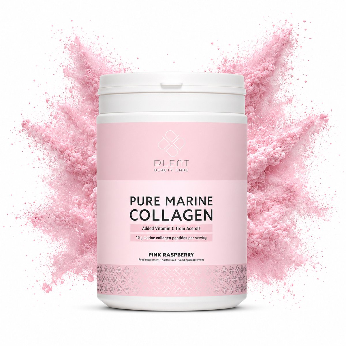 Plent - Vis Collageen Pink Raspberry (+ vit C) - 300 g - Pure Viscollageen met toegevoegde natuurlijke vitamine C voor de versterkende opname