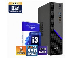 Desktop Computer Intel Core i3 | 8GB RAM | 512GB SSD | Windows 11 Pro | Office PC | Werkcomputer | Zakelijke Computer | Thuiswerk PC | Studie Computer | Kantoor PC | Plug & Play | Direct Klaar voor Gebruik | WiFi | 3 Jaar Garantie