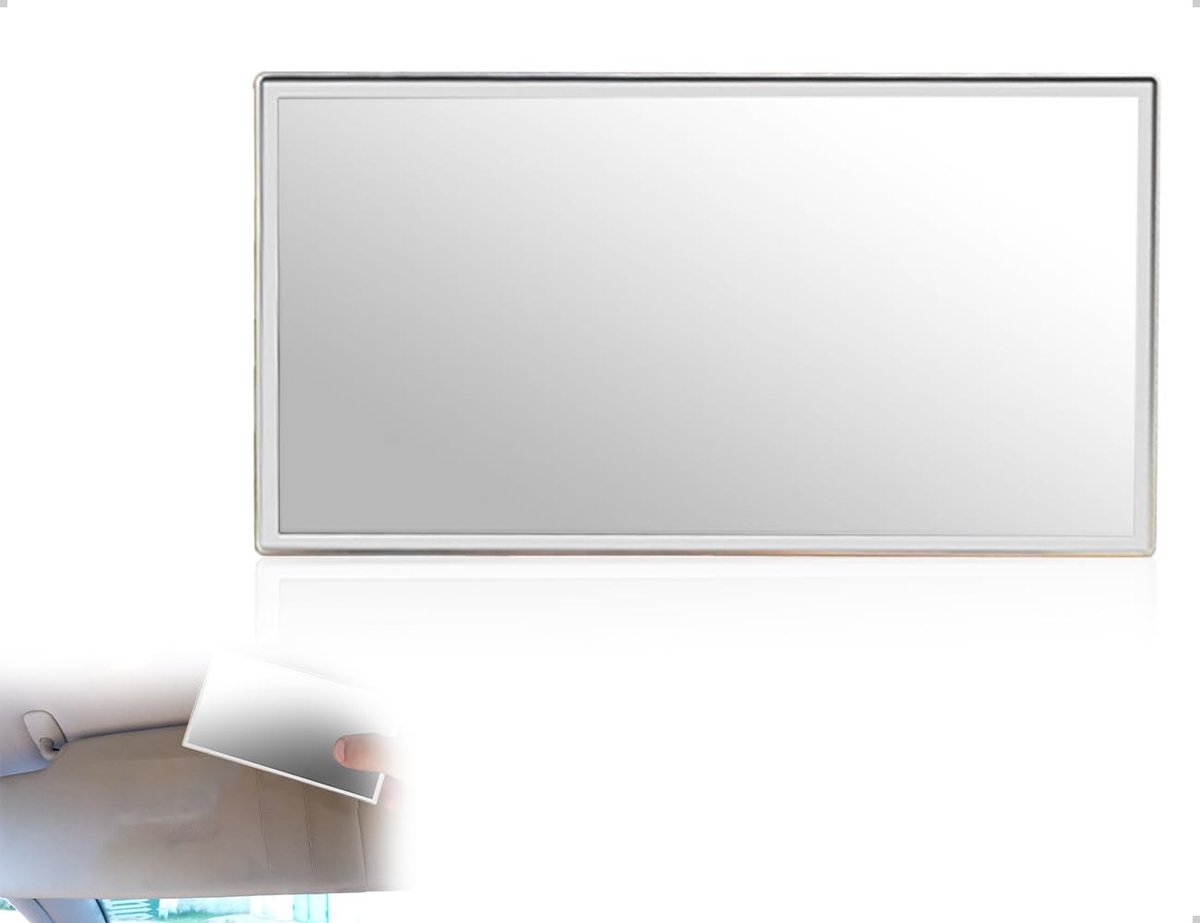 Dailygoods- Make-upspiegel met hoge resolutie - Draagbare Autozonneklepspiegel - Zelfklevend - Ideaal voor make-up - Roestvrij staal - Praktisch voor transport - Autospiegel