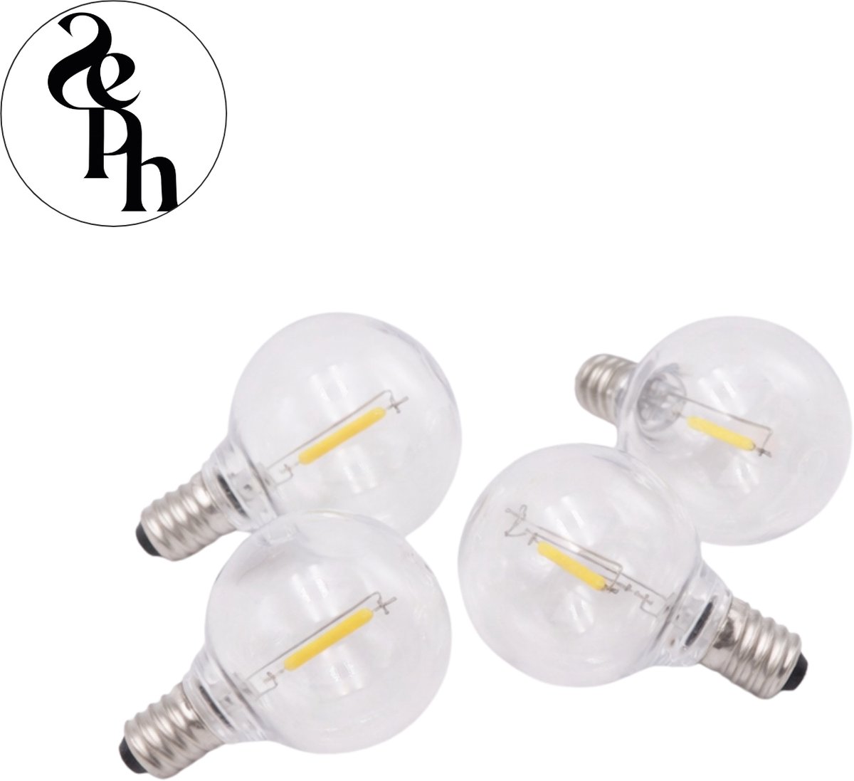 SEPH Led lichtbronnen E12 voor 7,5 en 15 meter lichtsnoer - 4 stuks - E12 fitting - Glas - LED