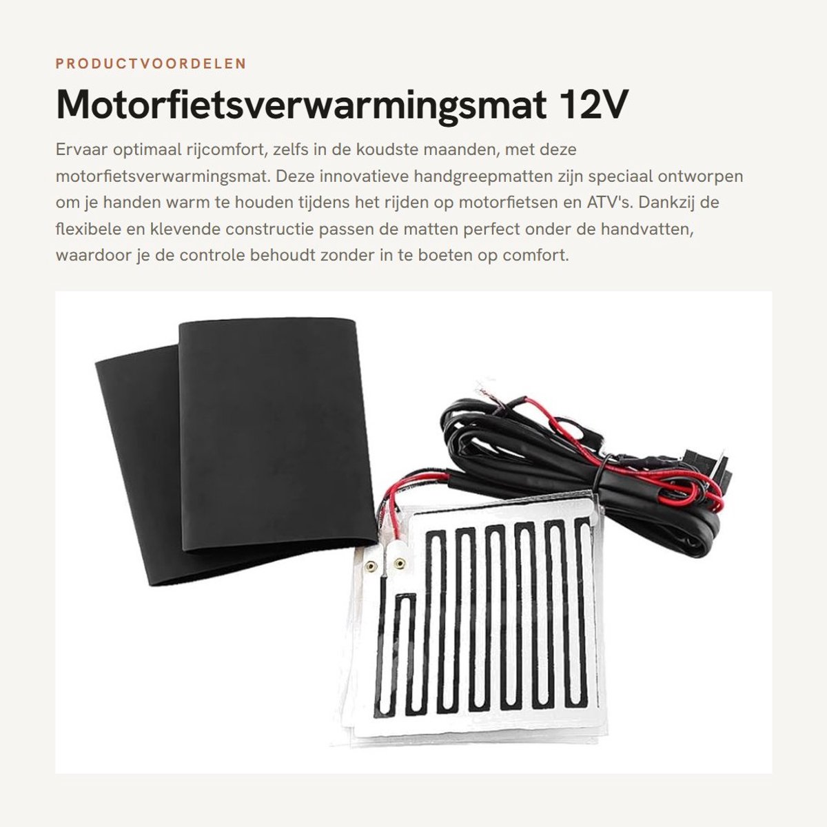 Dailygoods- Handgreepmatten 12V - Verwarmd - Flexibel - Geschikt voor motorfietsen/ATV - Innovatief ontwerp - Houdt handen warm - Handwarmers