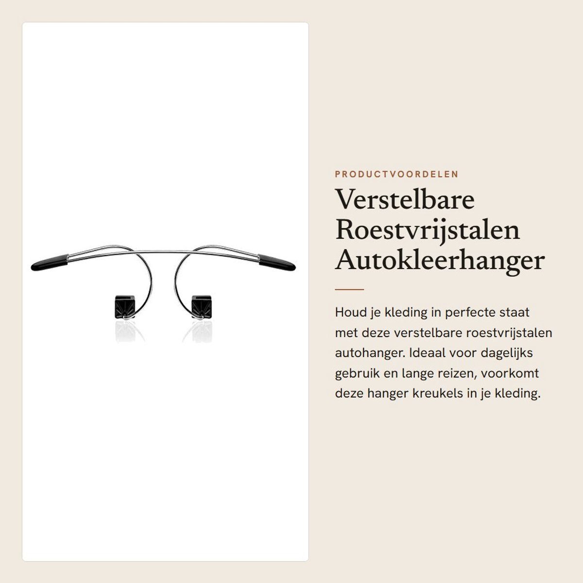 Dailygoods- Autokleerhanger Roestvrij staal - Verstelbare Hoofdsteunhanger - Kledinghanger - Kreukvrij - Ideaal voor Reisgebruik - Eenvoudige Installatie