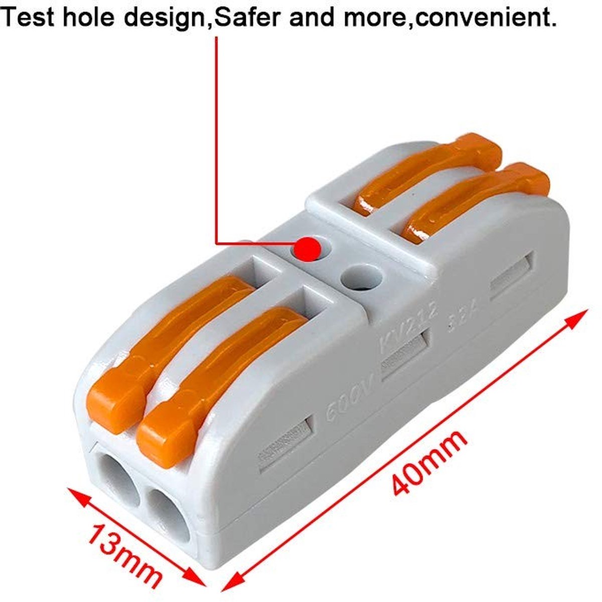 Dailygoods - SPL-2 kabelverbinderset - 2-in-2-out-stekker - Compact en dubbelzijdig - Oranje en grijs - Snelkoppeling - Geschikt voor diverse toepassi...