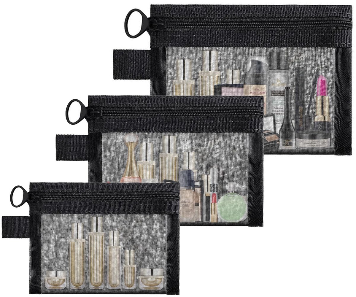 Dailygoods- Make-uptas Driedelig - Kleine Make-uptas - Toilettas - Nylon - Reisaccessoire - Compact Ontwerp 22,5 x 17,5 cm - Cosmetica
