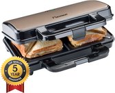 Bestron Tosti apparaat - ASM90XLSAT - 900W - Voor 2 tosti's - Anti aanbaklaag - Wit/Grijs - 5 jaar garantie