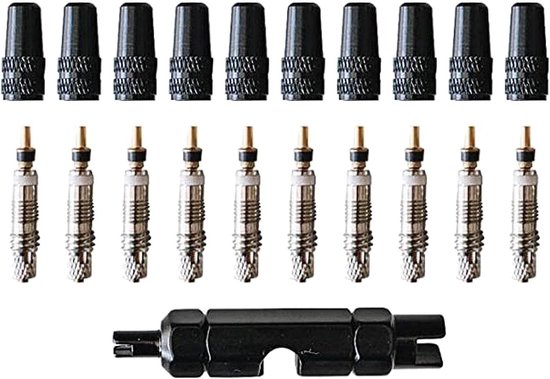 Presta Ventielkernen Set - Ventiel Reparatie Kit - Fietsbanden Onderhouden - Met Kernverwijderaar - 10 Stuks - Metaal — afbeelding 3