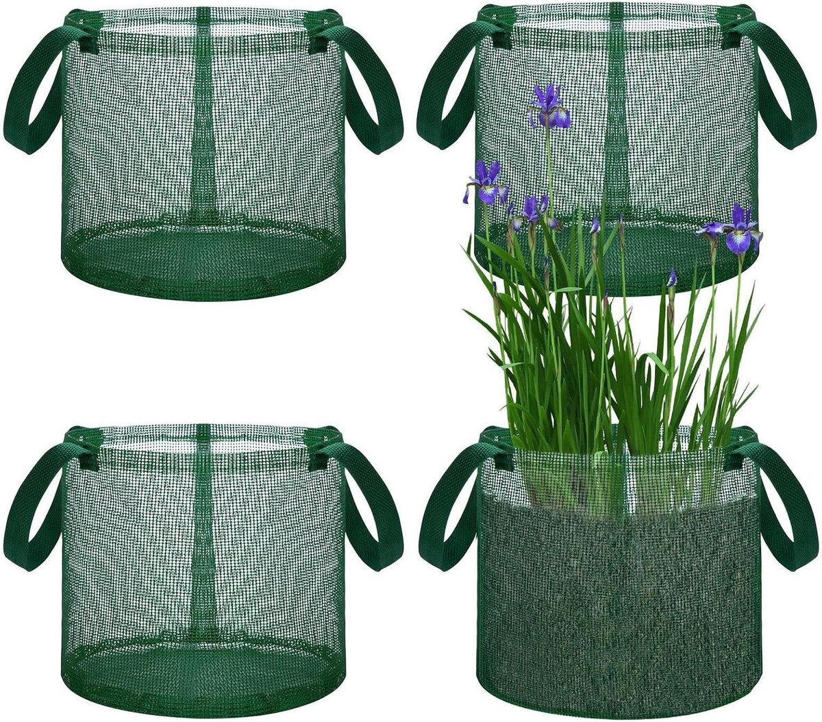 Vijver Plant Manden - Waterplant Potten - Waterplanten Kweken - Ruimtebesparend Ontwerp - 18x18x18 cm - Groen
