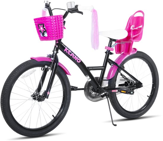 Joystar Zinnia Kinderfiets - 20 Inch - Met Mandje & Slingers - Zijwieltjes - Bel - Terugtraprem - Zwart van JOYSTAR — afbeelding 4