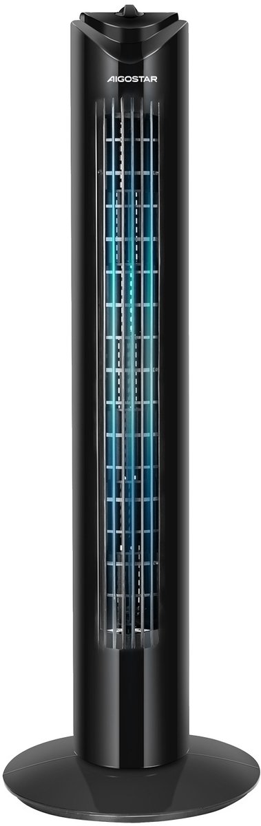 Bol.com Aigostar Torenventilator - h:82cm - Oscillerende kolomventilator - 3 Snelheden - Ventilator staand - Timer - 45W - Zwart aanbieding