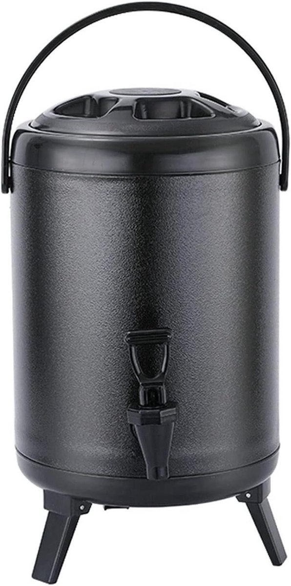 Thermos Drankdispenser - Catering Urn Warme Dranken - Feesten en Evenementen - Dubbele Isolatie - 4 Liter - Zwart
