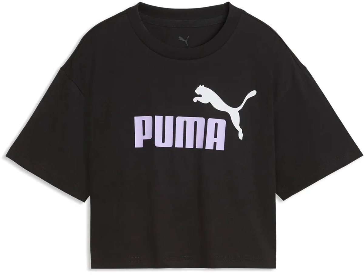 Puma Essential 2 Color Nº1 Logo Short Length T-shirt Met Korte Mouwen 5-6 Years Meisje Zwart