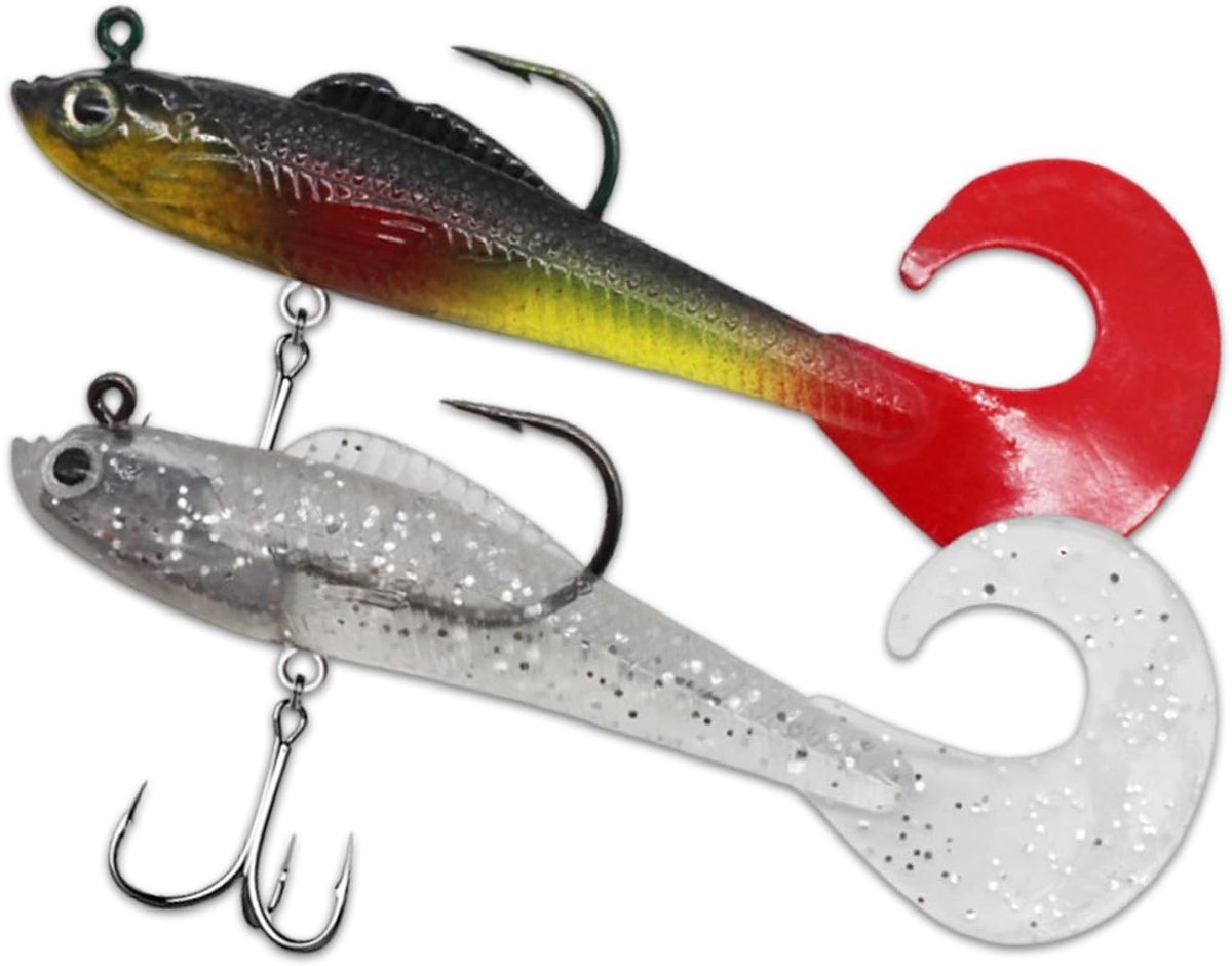Dailygoods- Rubberene Visaas Hoge Realiteitsdichtheid - Kunstaas Snoek - Kunstaas Set - Koolstofstalen Haken - Jigs Hoofd - Duurzaam en Veelzijdig