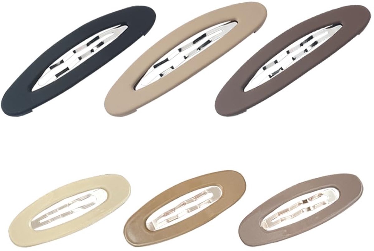 Dailygoods- Snap Haarclips - 6 Stuks - Metalen Antislip - Vintage Waterdruppel - Diverse Kleuren - 9cm/5cm Lengte - Duurzaam Materiaal - Haarspelden